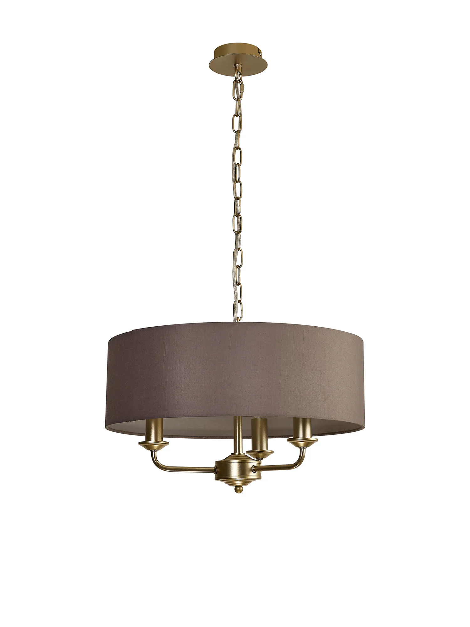 Banyan 45cm 3 Light Pendant Champagne Gold; Grey DK0944  Deco Banyan CG GR